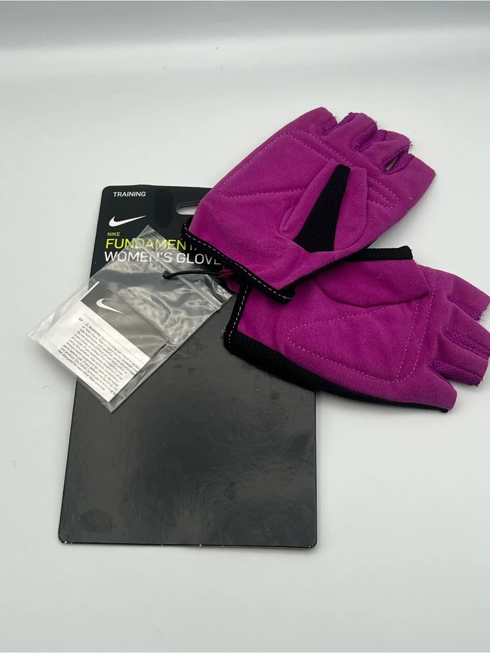Nike Women's Fingerless Training Gloves - Magenta and Black